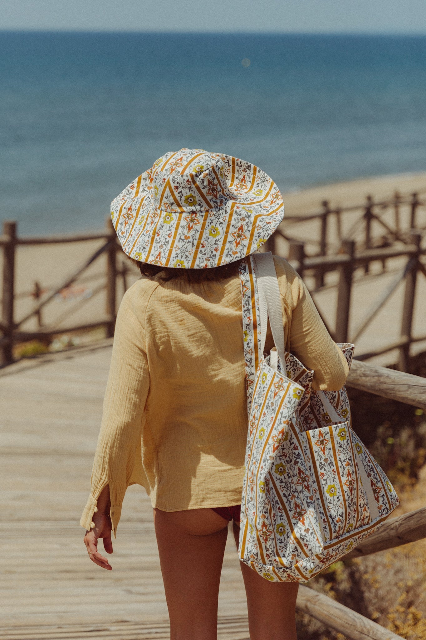 Bolsa de playa grande Santa Pola - Amarilla