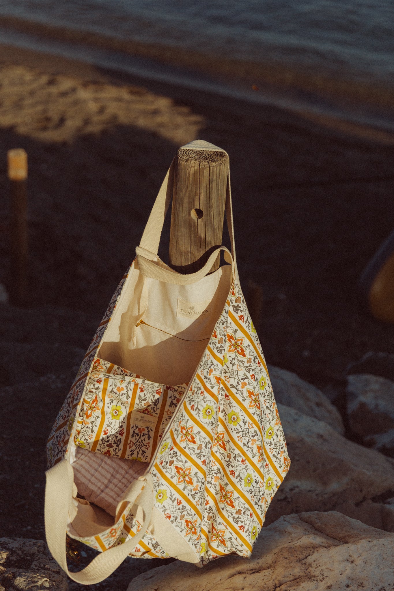Bolsa de playa grande Santa Pola - Amarilla