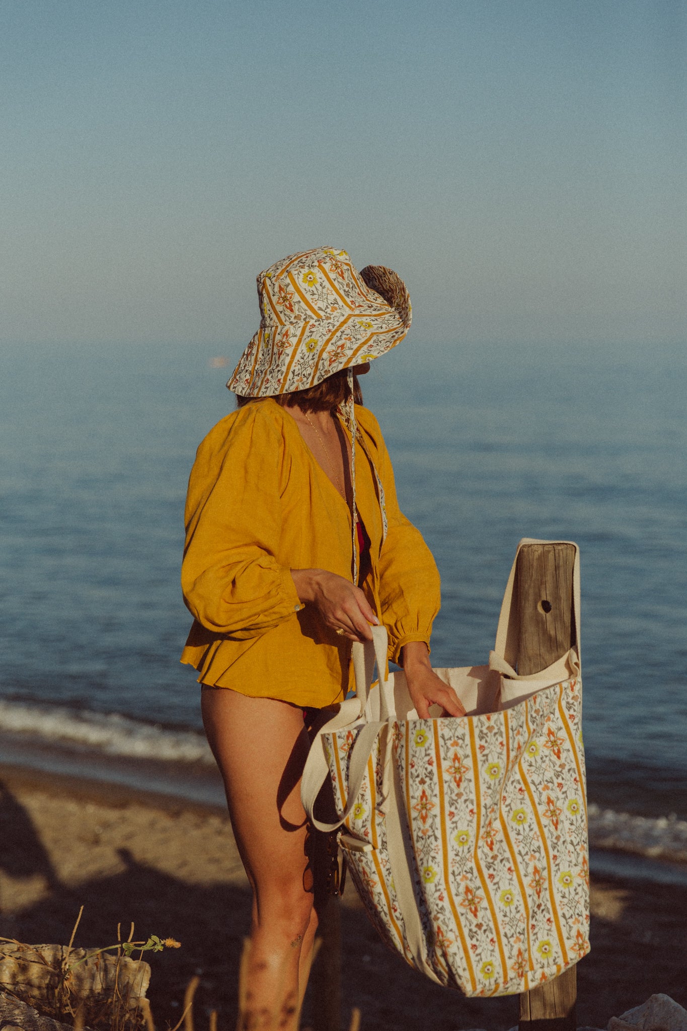 Bolsa de playa grande Santa Pola - Amarilla