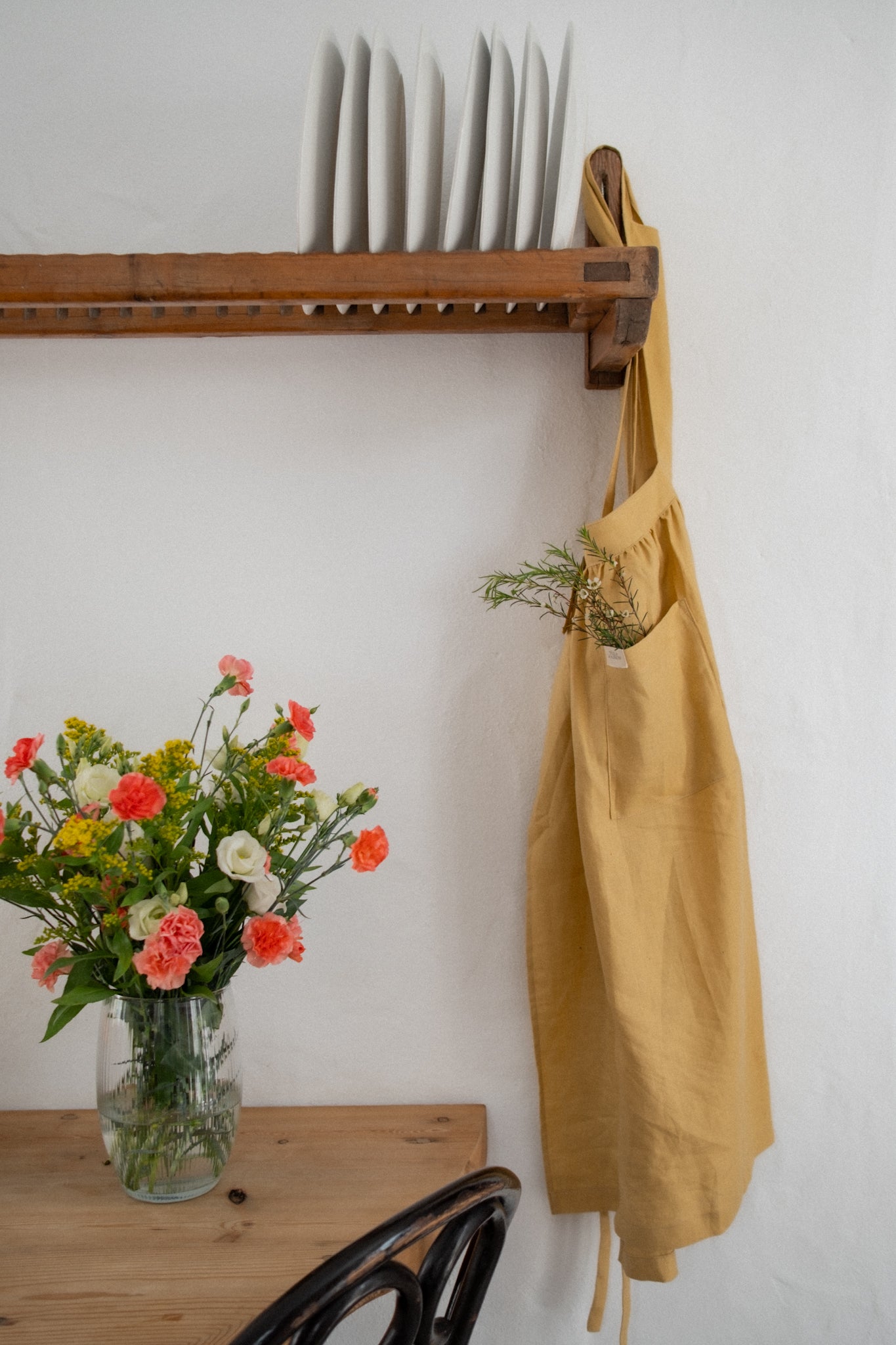 Delantal de lino Emmy - amarillo